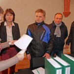 ..wo sie von OB Pia Findeiß in Empfang genommen wurden.